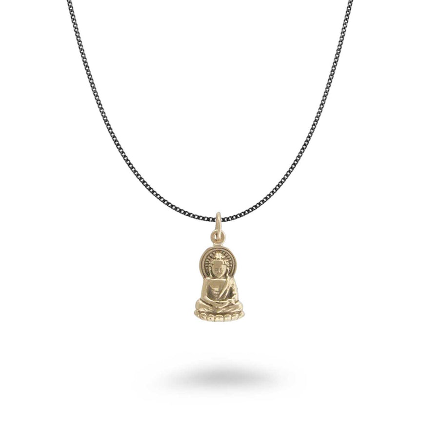 Small Buddha on Lotus Blossom Necklace