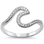 CZ Ocean Wave Ring