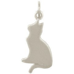 Silver Sitting Cat  Necklace