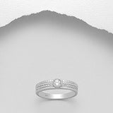 Layered CZ Solitaire Ring