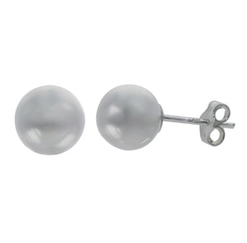 Silver Ball Post Stud Earrings