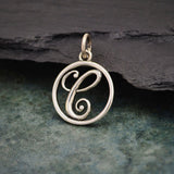 Circle Script Initial Necklace
