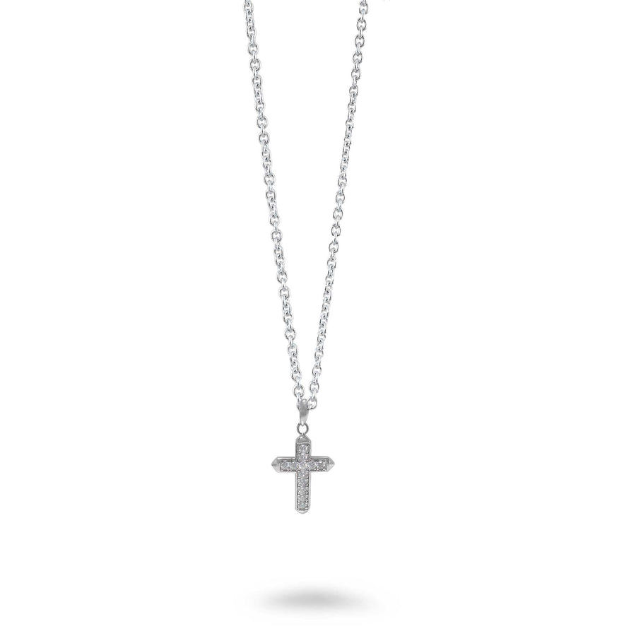 CZ Cross Necklace 21mm