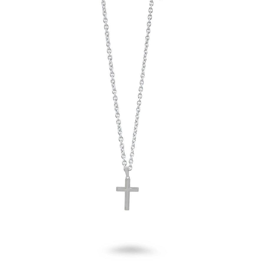 Cross with Beveled Edge Necklace