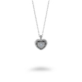 Center CZ Heart Locket Necklace