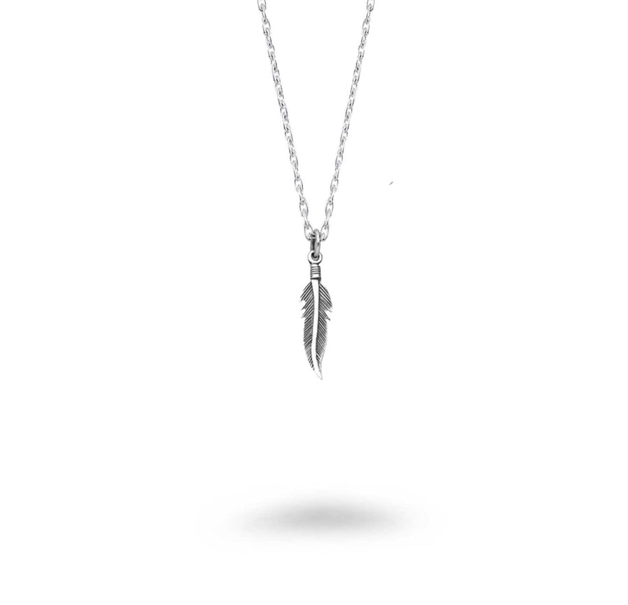 Feather with curved tip Necklace