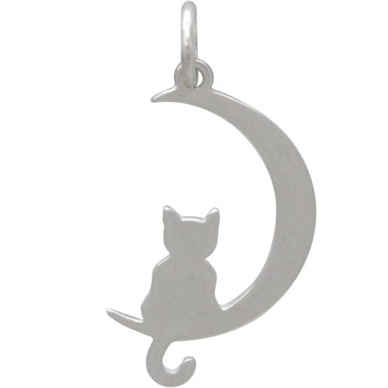 Kitty on Moon Necklace