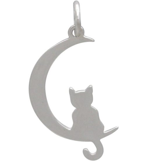 Kitty on Moon Necklace