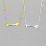 Stainless Steel Arrow Sideways Necklace