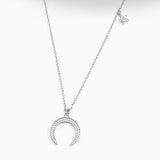 CZ Moon and Small Star Necklace