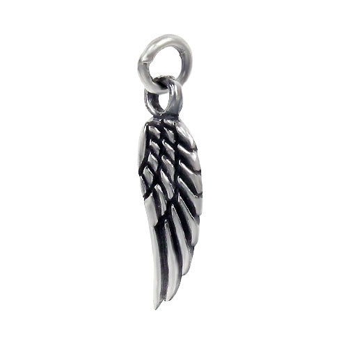 Small Oxidized Angel Wing Necklace