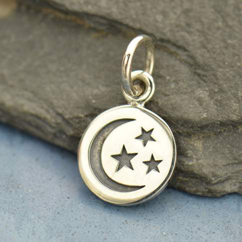 Circle Moon and Stars Necklace