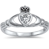 CZ Centre Claddagh Ring
