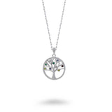 Colorful CZ branches Tree of Life Necklace