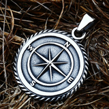 Stainless Steel Compass Necklace