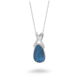 Criss-cross Freeform Opal Necklace