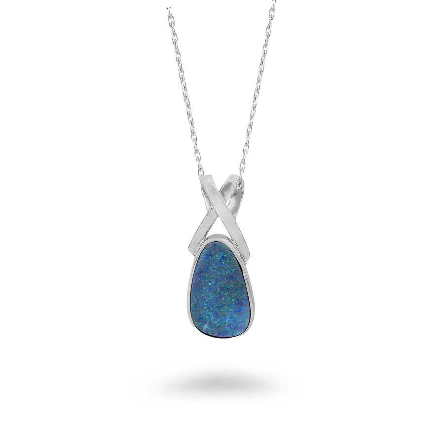 Criss-cross Freeform Opal Necklace