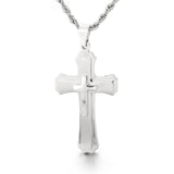 Layered Stainless Steel Cross Necklace