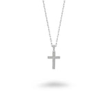 Large Center Step Cross Necklace