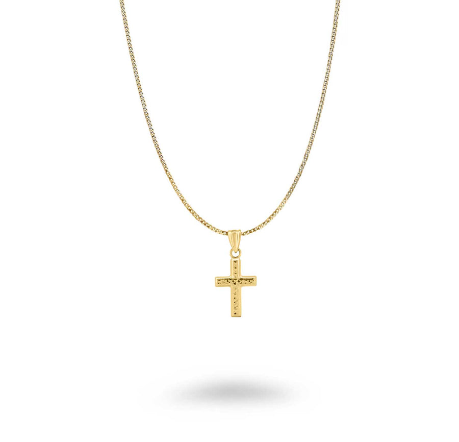 14KT Double Sided Cross Pendant Necklace