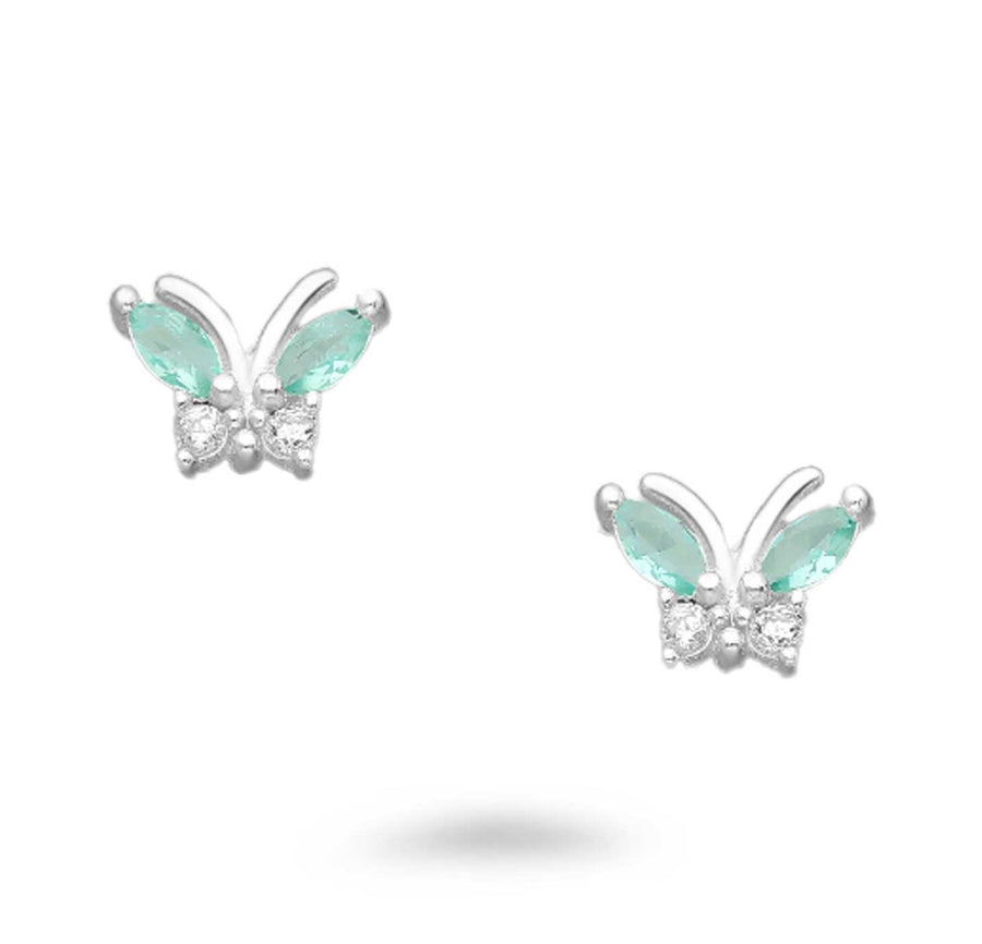 Color CZ Butterfly Earrings