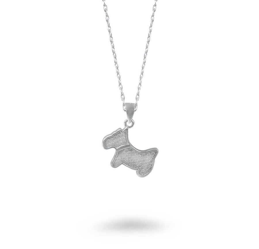 CZ Encrusted Small Dog Necklace