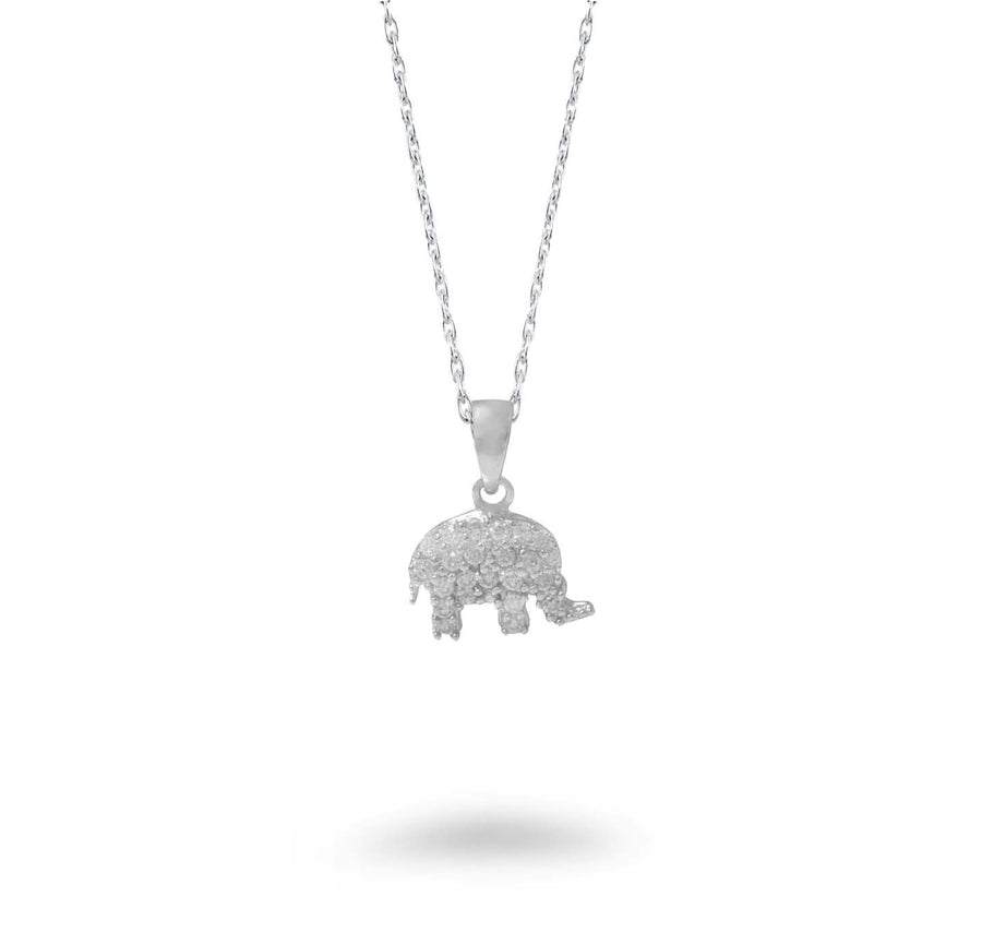 CZ Encrusted Elephant Necklace