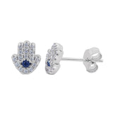 CZ Hamsa Stud Earrings