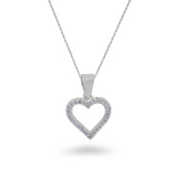 Outline CZ Heart Necklace