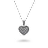 CZ Center Pattern Heart Necklace