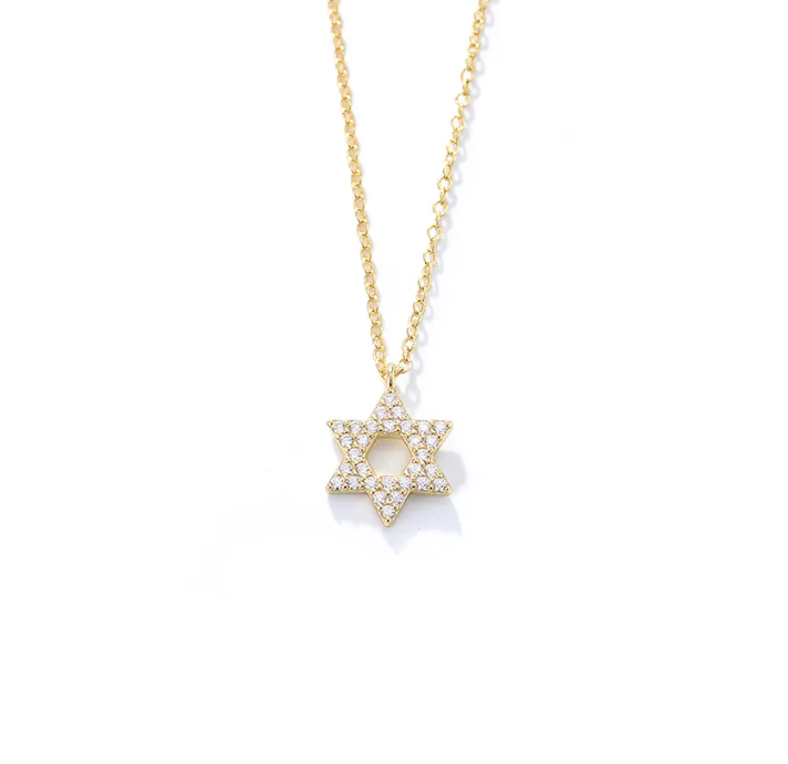 CZ Small Star of David Necklace
