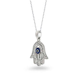 Blue Evil Eye Hamsa Necklace
