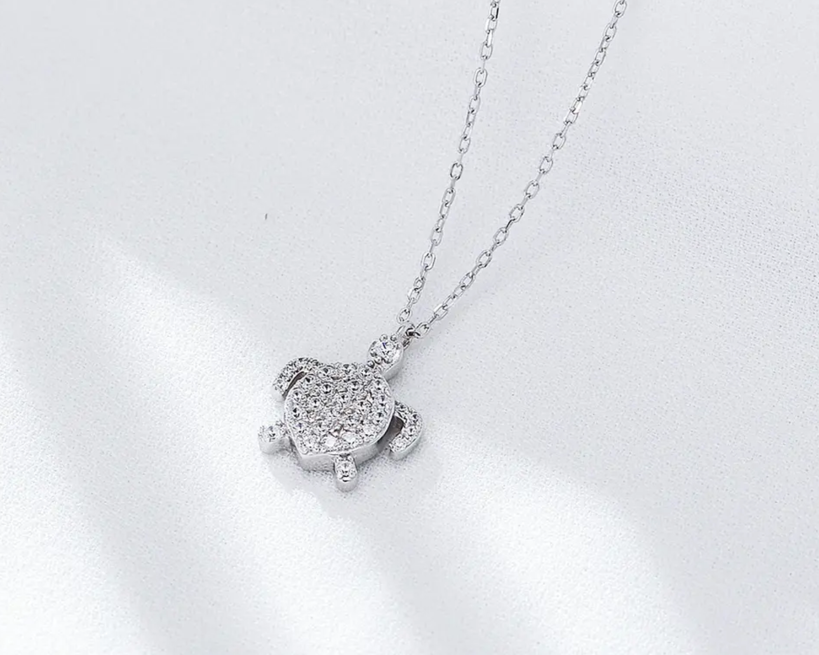 CZ Encrusted Turtle Necklace