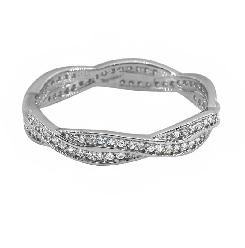 Twist CZ Eternity Ring 4mm