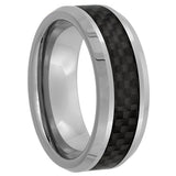 Black Carbon Fiber Tungsten Ring