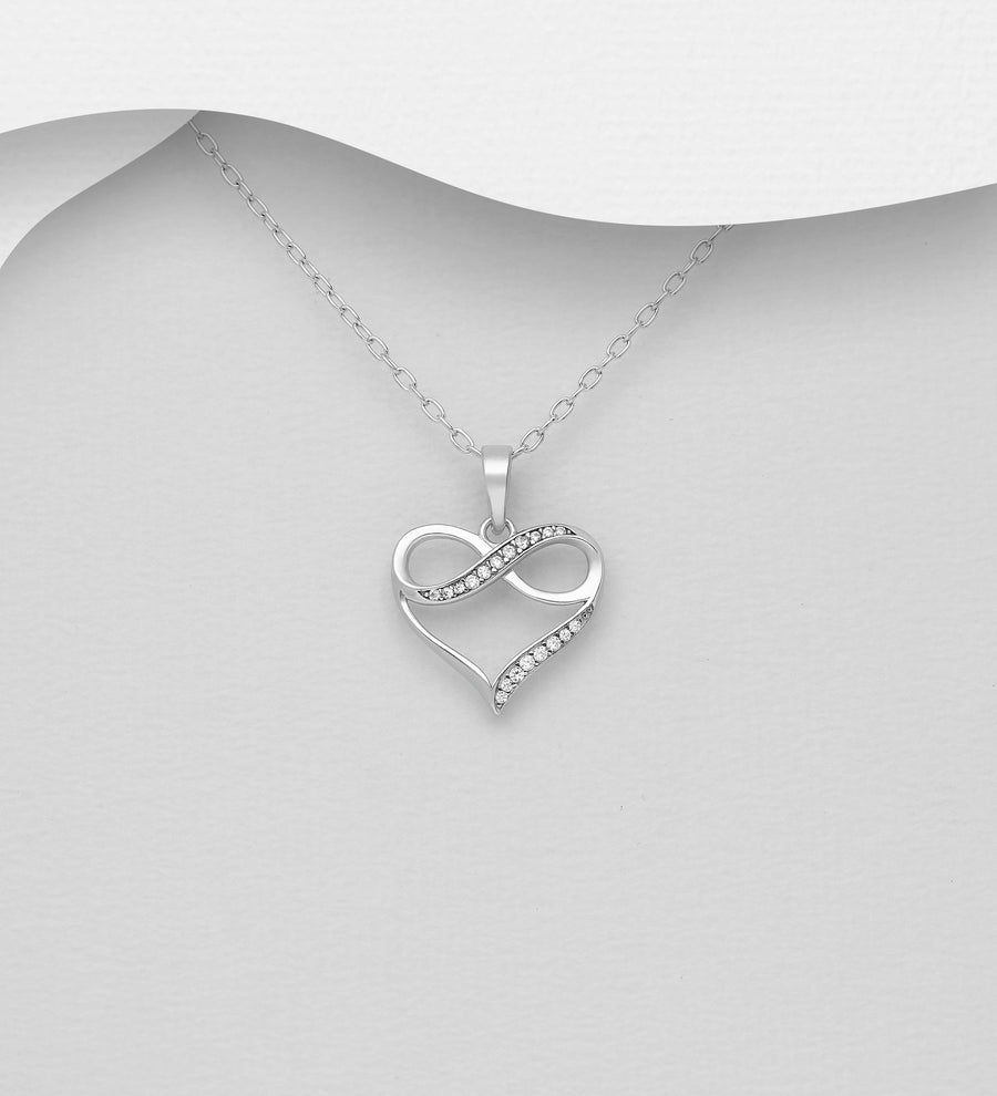 CZ Infinity on Heart Necklace