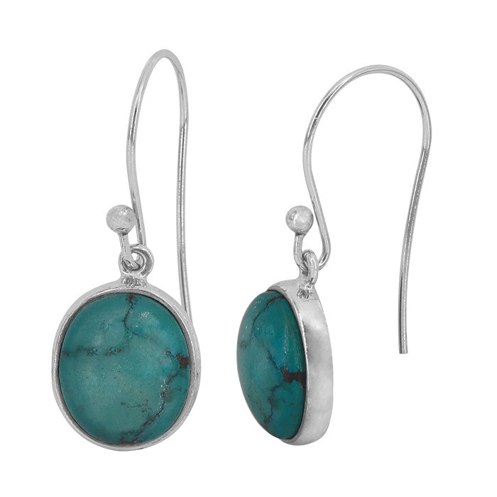 Dangle Oval Turquoise Earrings