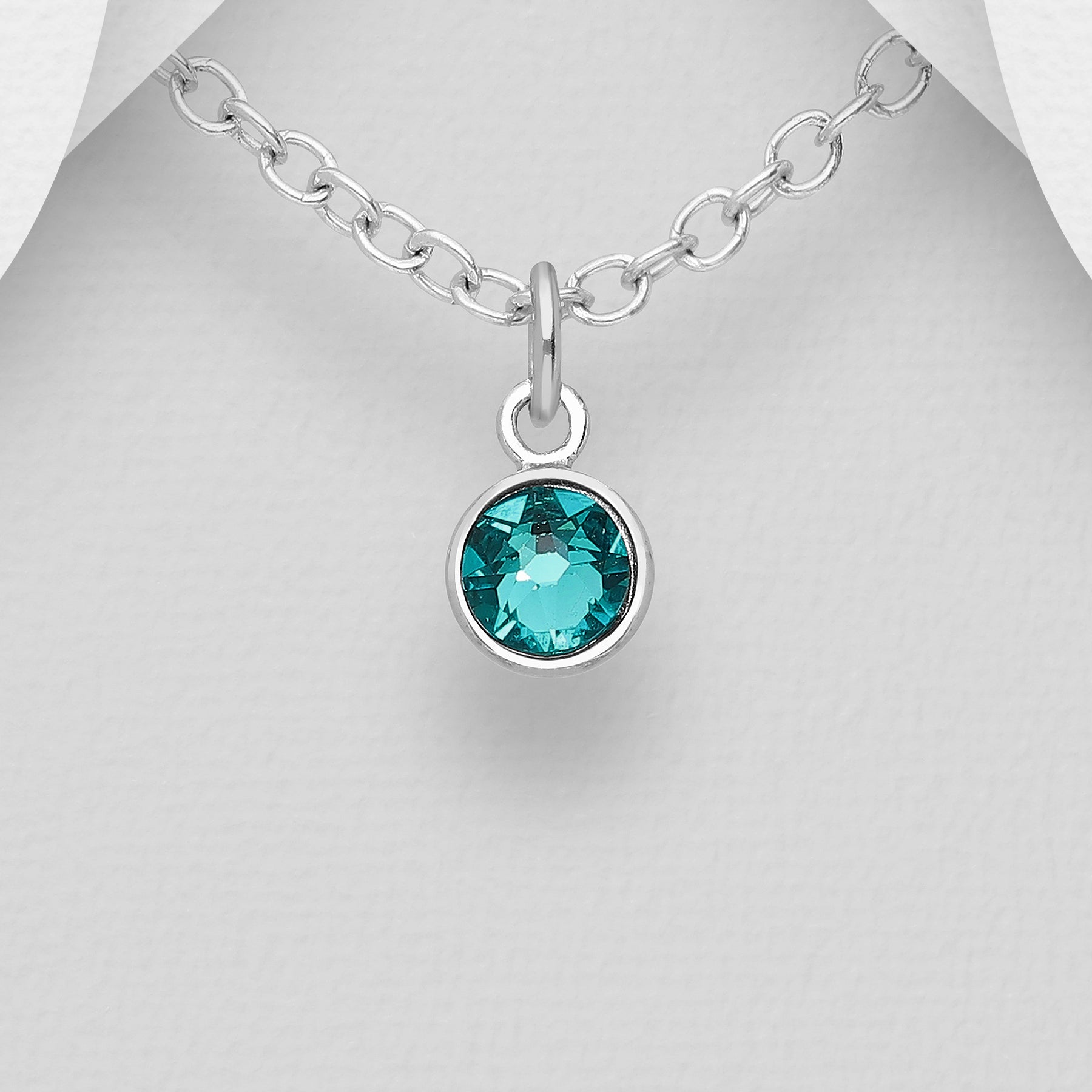 Small Swarovski Round Birthstone Necklace