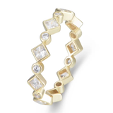 Diamond shape & Round CZ Eternity Ring