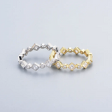 Diamond shape & Round CZ Eternity Ring