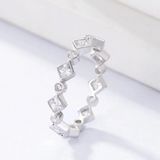 Diamond shape & Round CZ Eternity Ring