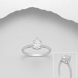Teardrop CZ Solitaire Ring