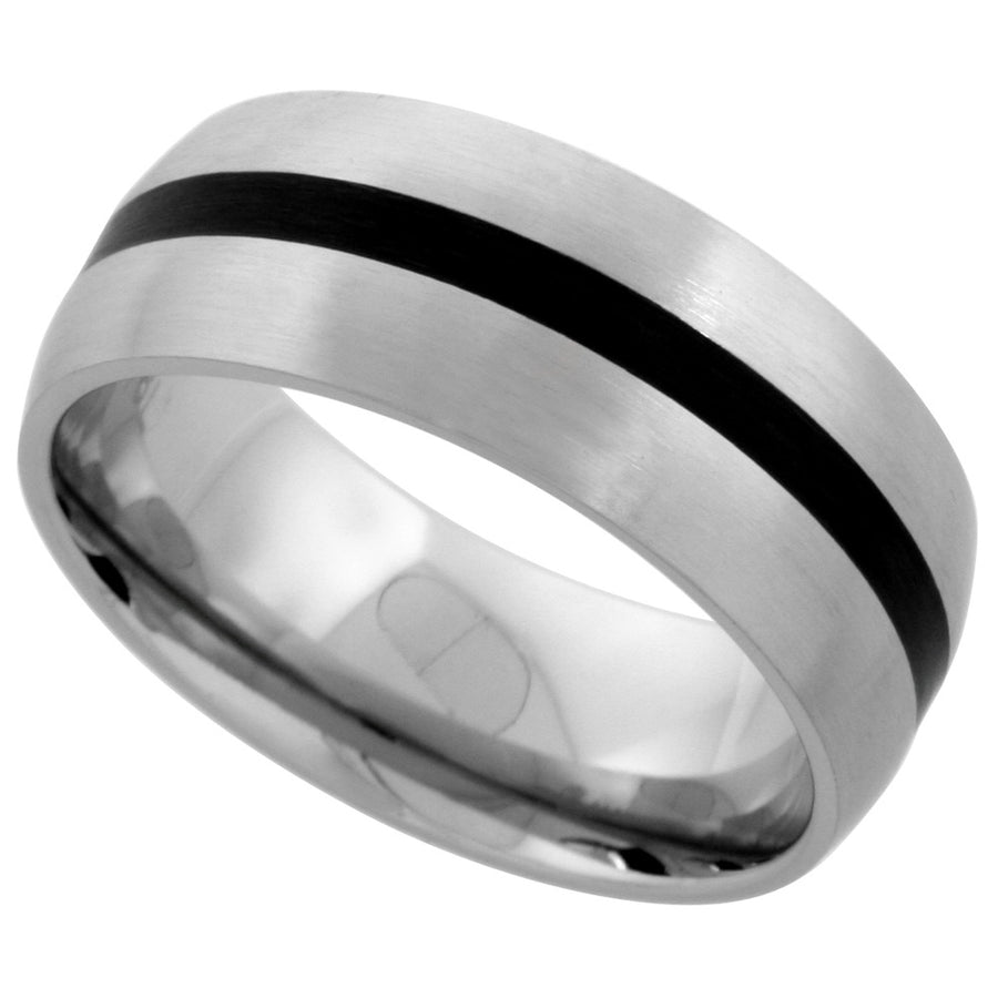 Stainless Steel Dome with Black inlay Ring 8mm