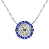CZ Micropave Evil Eye Necklace