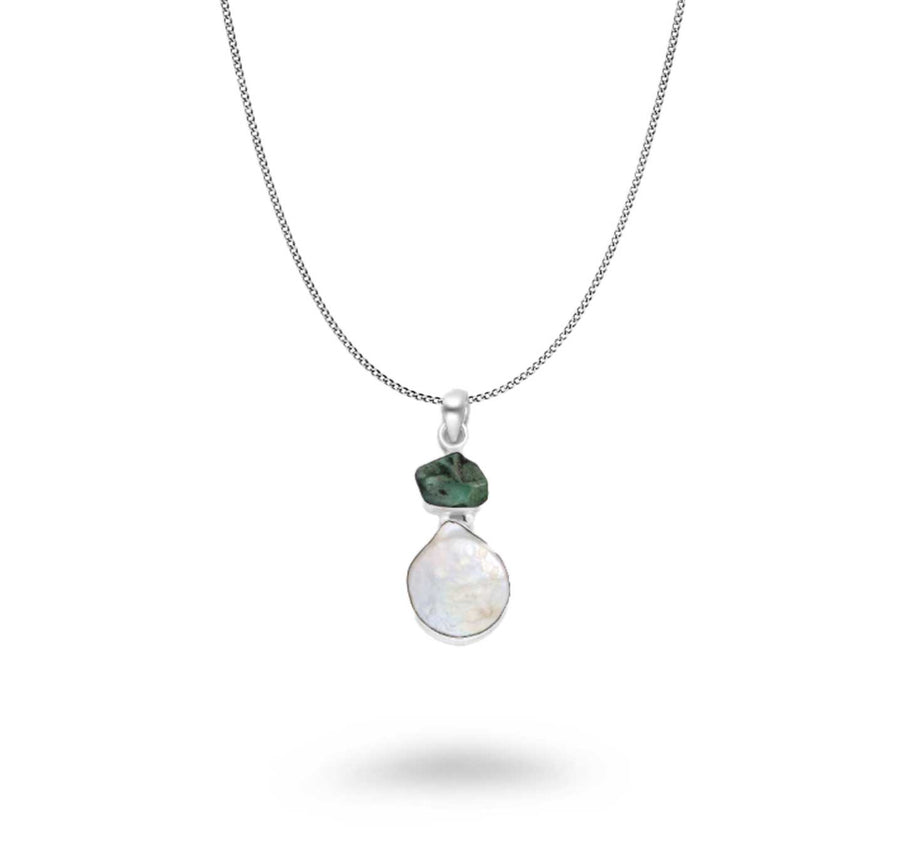 Pearl & Emerald Handmade Necklace