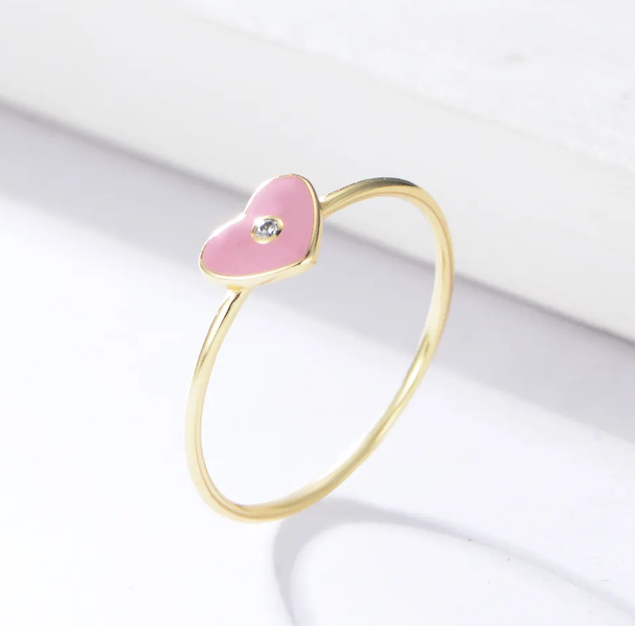 Pastel Enamel Symbol Ring