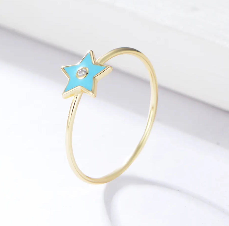 Pastel Enamel Symbol Ring