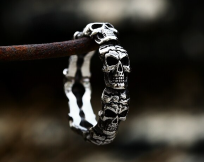 Stainless Steel Skull Eternity Ring