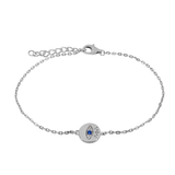 Round Blue Evil Eye Chain Bracelet