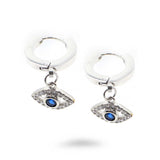 Stainless Steel Dangle Evil Eye Earrings